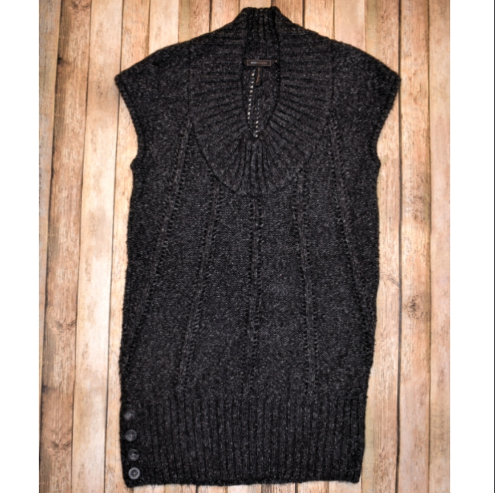 BCBGMAXAZRIA Gray Chunky Sweater Dress Tunic S